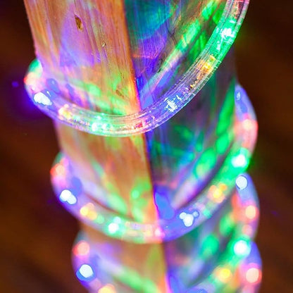 WYZworks 108LEDs 10ft LED Outside Rope Lights, Outdoor ETL Certified Waterproof Permanent 360 Degree Light Emitting, Flexible Tube, Connectable, Christmas Palm Tree Exterior Landscape, Colorful