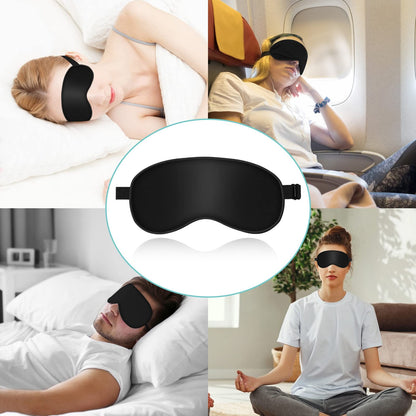 Sapphome Pack of 2 Sleeping Masks - Ultra Soft Blackout Travel Mask, Ergonomic Eye Mask for Sleeping with Adjustable Strap, Pack of 2