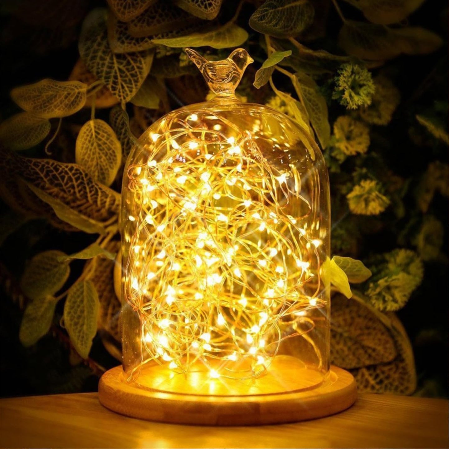 RUICHEN Plug in Fairy Lights with Switch, Waterproof 66 Ft 200 LED Silver Wire Starry String Firefly Lights for Bedroom, Patio, Garden, Balcony, Dorm, Warm White