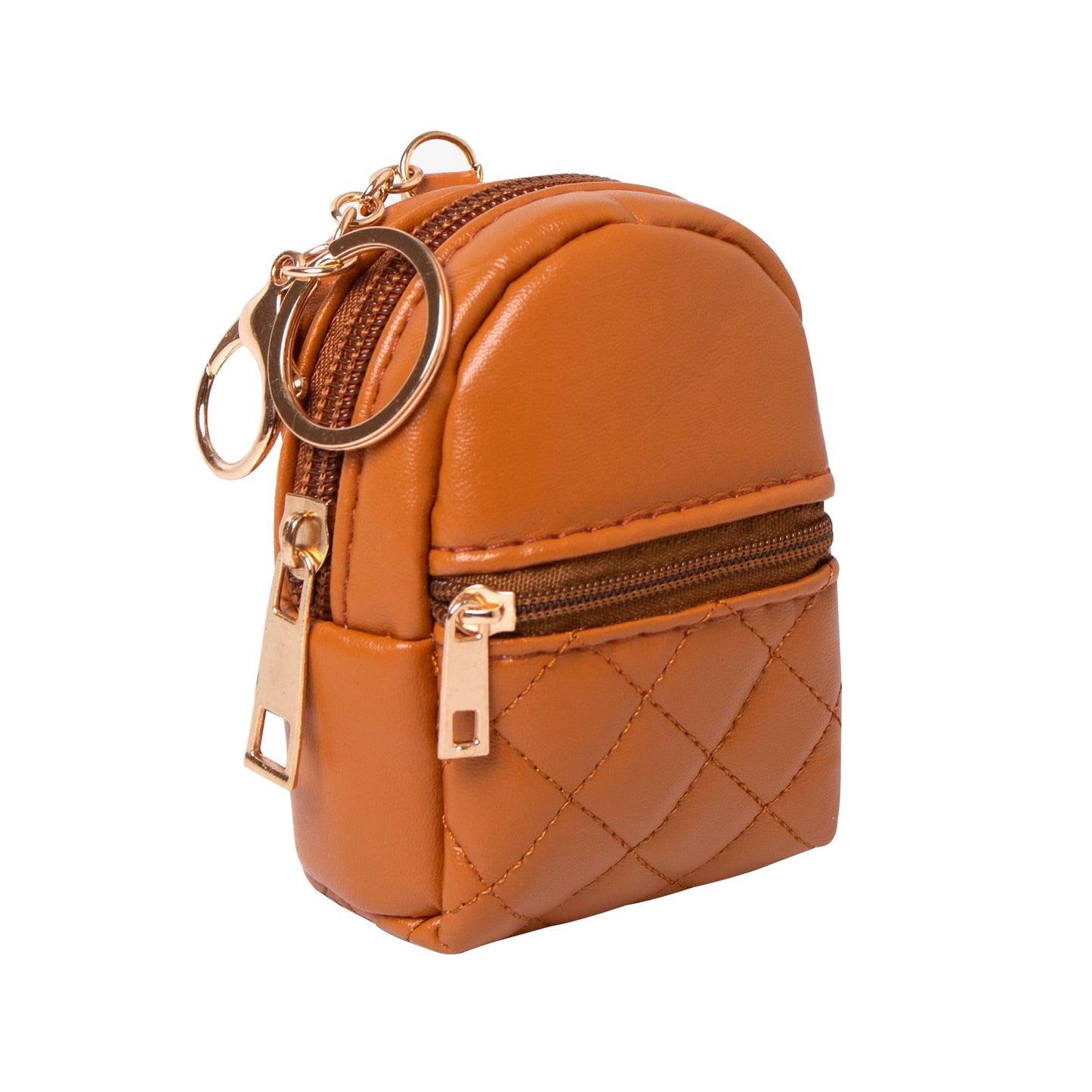 Grurun Mini Backpack Cute Cosmetic Bag for Women, Creative Cute Pendant Keychain Key-chains Keyrings PU Leather Makeup Bag Key Lipstick Card Holder Data Cable Organizer Zipper Pouch