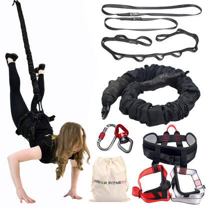 PRIOR FITNESS Bungee Fitness Set, Professional 4D Flying Exercise Bungee Kit with Rigging Hardware Heavy Duty Bungee Dance Rope Sturdy Antigravity Bungee Workout Equipment for Home Gym Studio XXXXL