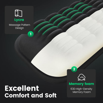MEKASS Ergonomic Wrist Rest for Keyboard and Mouse, Soft Memory Foam Keyboard Wrist Rest Set with Non-Slip Silicone Base, Easy Typing, Pain Relief, Comfort for Office, Work, Gaming (Classic Black)