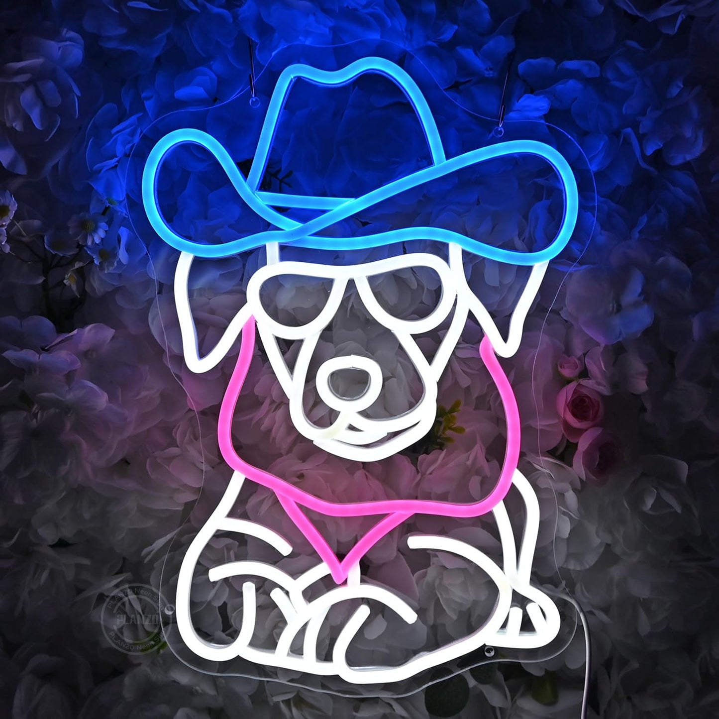 Planzo Cowboy Dog Led Neon Sign Light Bedroom Game Room Man Cave Bar Pub Club Home Wall Sign Decor USB 16.14"X12.4"