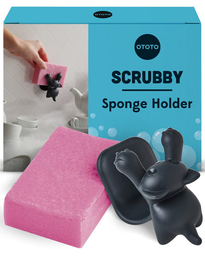 OTOTO Cute Sponge Holder for Kitchen Sink - Dishwasher Safe Organizer, Compact Sink Accessories, Dish Sponge Holder