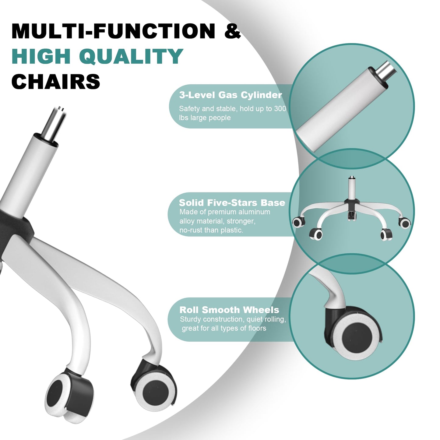 Mimoglad Office Chair, High Back Ergonomic Desk Chair with Adjustable Lumbar Support and Headrest, Swivel Task Chair with flip-up Armrests for Guitar Playing