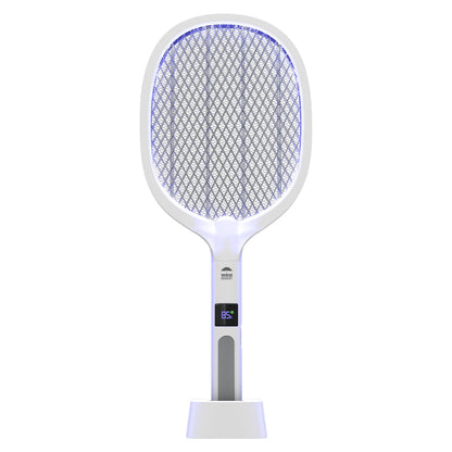 WBM SMART 2 in 1 Electric Bug Zapper, Mosquitoes Trap Lamp & Racket, USB Rechargeable Electric Fly Swatter for Home and Outdoor Powerful Grid 3-Layer Safety Mesh Safe to Touch