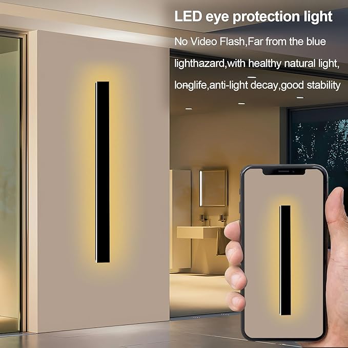 59 Inch Outdoor Wall Lights 2 Pack, Linear Wall Sconce LED Outdoor Wall Lamp Modern 3000K Wall Mount Exterior Light Fixtures for House Garage Porch