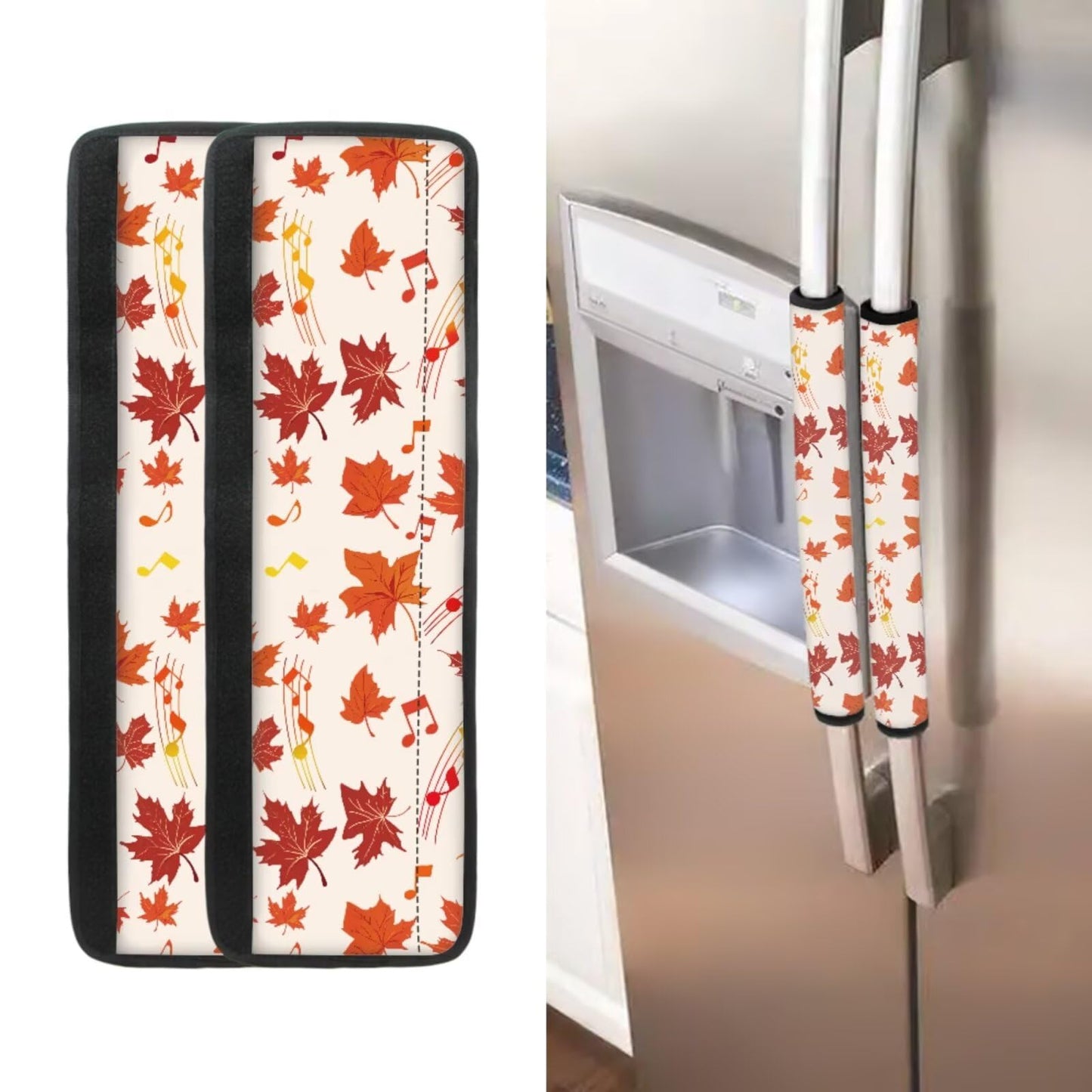 Yatixapu Refrigerator Door Handle Covers Set of 6, Autumn Maple Leaf Antiskid Protector for Fridge Oven Dishwasher Microwave Keep Your Kitchen Appliance Clean from Smudges, Food Stains