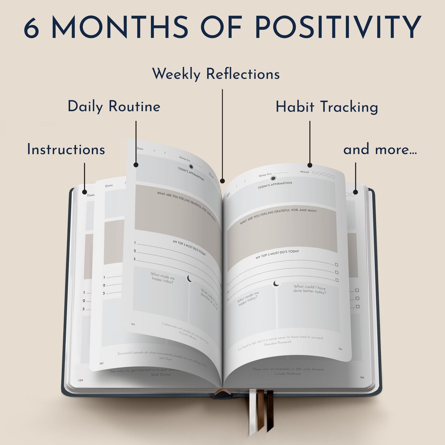 Premium Gratitude Journal for Men – 6 Month Guided Daily Prompts, Habit Tracker – Hardcover, 249 Pages, Lay Flat, 100gsm Paper – Mens Mindfulness Gifts, Mental Health, Self Mastery, Gift Boxed