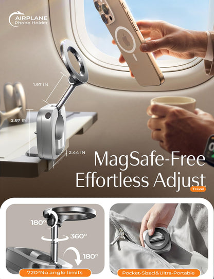LISEN Gift for Women Her Best Airplane Gadgets Travel Essentials Phone Holder Travel Magsafe Accessories for iPhone 17 Long Flight Must Have Mini Europe Vacation Essentials Women Cruise Essentials