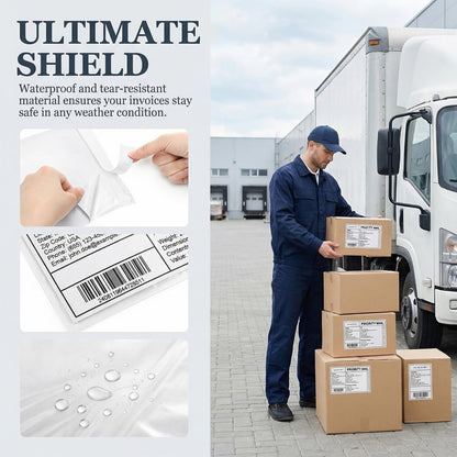 Nicunom 300 Pcs Packing List Envelopes 6''x10'', Adhesive Shipping Sleeves Clear Shipping Label Pouches for Mailing