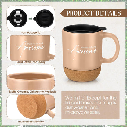Sayglossy 4 Pcs Thank You Gifts Set for Women Men Administrative Professional Day Employee Appreciation Notebook Coffee Mug Scented Candle Ballpoint Pen for Teacher Nurse Coworker Volunteer