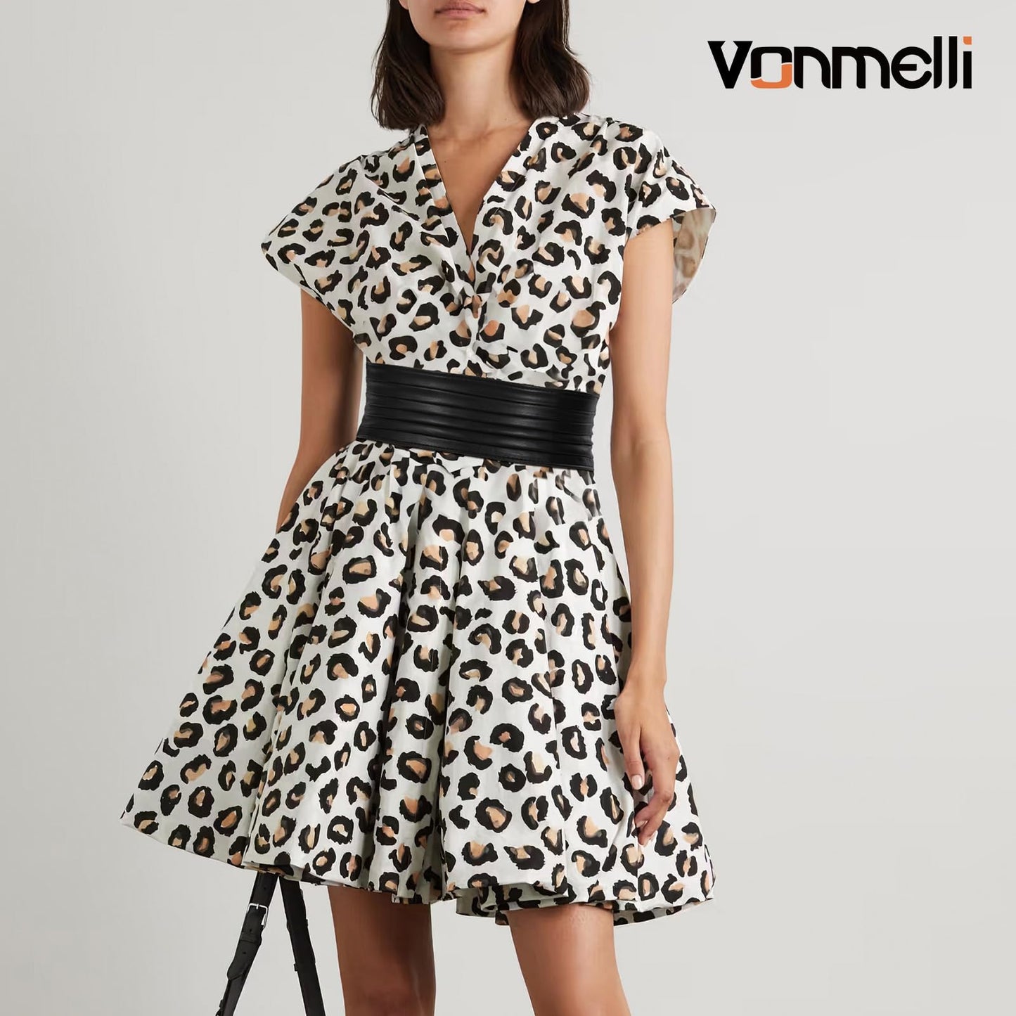 VONMELLI Wide Elastic Belts for Women Dresss Fashion Stretchy Black Waist Leather Belt Ladies Corset Belts, M