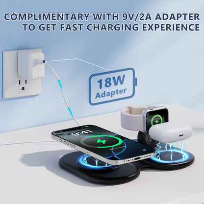 2025 Traveling Portable Wireless Mag-Safe Fast Charging Station,Magnetic 3 in 1 Charger for iPhone 17 16 15 14 13 12 Pro Max Plus,Apple Watch Series & Air pods 4 3 2 Pro-Gifts for Family