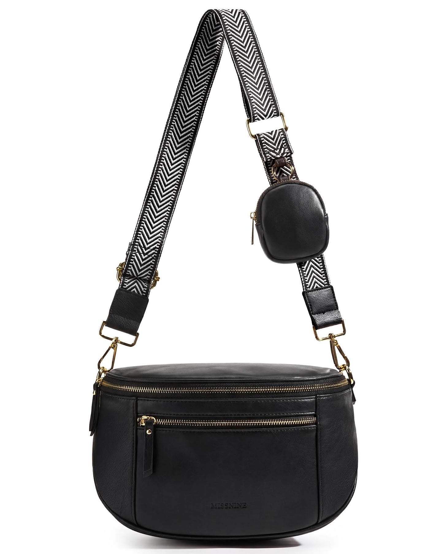 Missnine Crossbody Bags for Women, Vegan Leather Purses for Women Bum Bag Small Shoulder Handbags