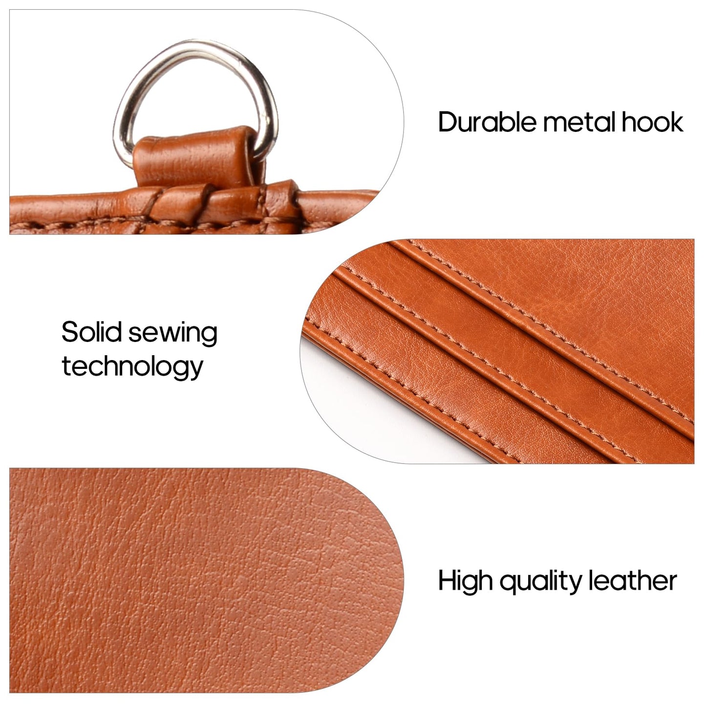SNTAIHIDE Slim Minimalist Leather Card Holder Wallet with RFID Blocking, Brown, Front Pocket Wallet for Men and Women