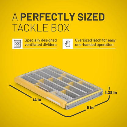 Plano EDGE 3700 Tackle Box - Waterproof & Rust-Resistant Fishing Storage | Clear/Yellow