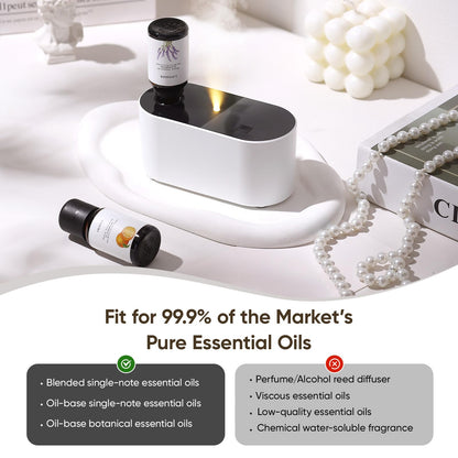 Waterless Diffuser for Essential Oil, Battery Operated Scent Air Aromatherapy Diffuser, Mini Aroma Diffusers with 3 Intermittent Mist Modes, Cycle Start, for 400 sq.ft Room Home Office Bedroom