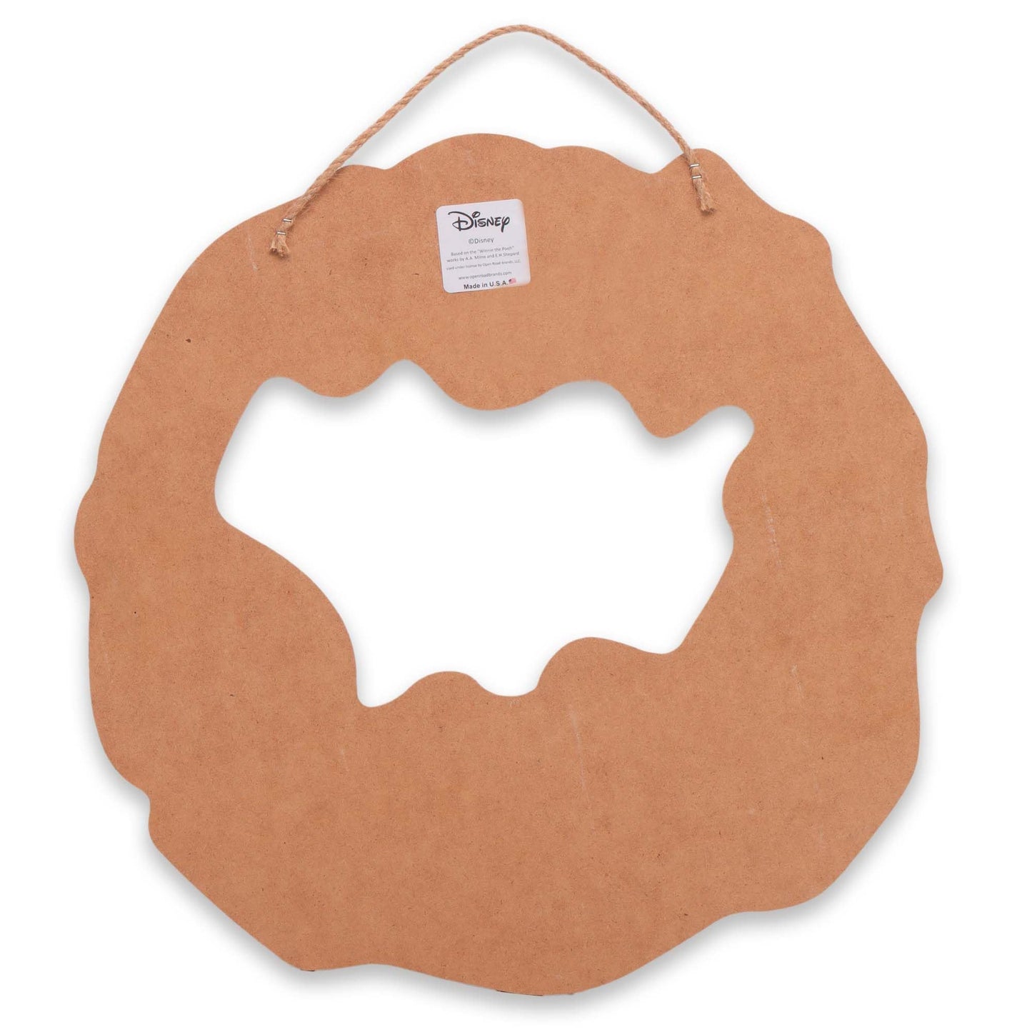Open Road Brands Disney Winnie the Pooh Gingerbread Wreath Hanging Wood Wall Decor - Cute Winnie the Pooh Christmas Decoration for Home