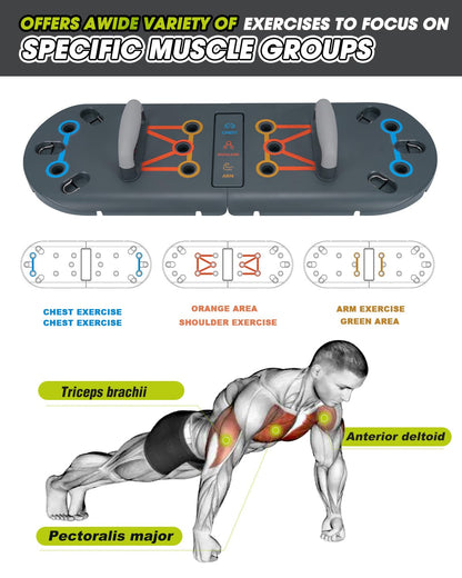 Hikeen Home Workout Equipment to Help Achieve Fitness Goals, 27-in-1 Portable Gym Exercise Equipment with Compact Push-Up Board, Resistance Bands, Ab Roller Wheel, and Pilates Bar, Master Your Workout