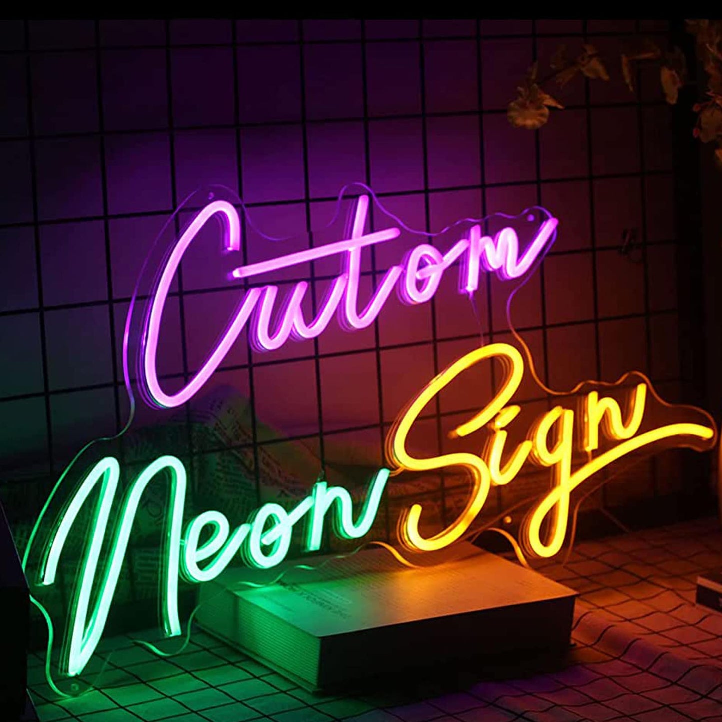 Custom Neon Signs for Wall Decor, Personalized Neon Light Sign Customizable for Wedding Party, Custom LED Neon Sign for Birthday Gift Bedroom Bar Logo Neon Name Sign (Optional 14" to 55")
