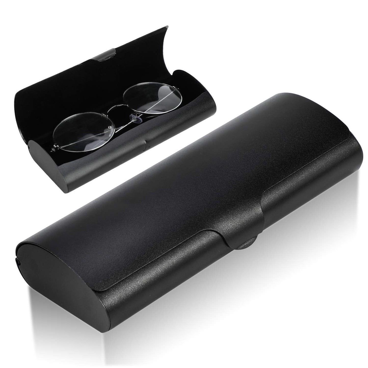 Hifot Aluminium Glasses Case, Slim Reading Glasses Case, Portable Travel Black Eyeglass Spectacles Protection Hard Shell Case