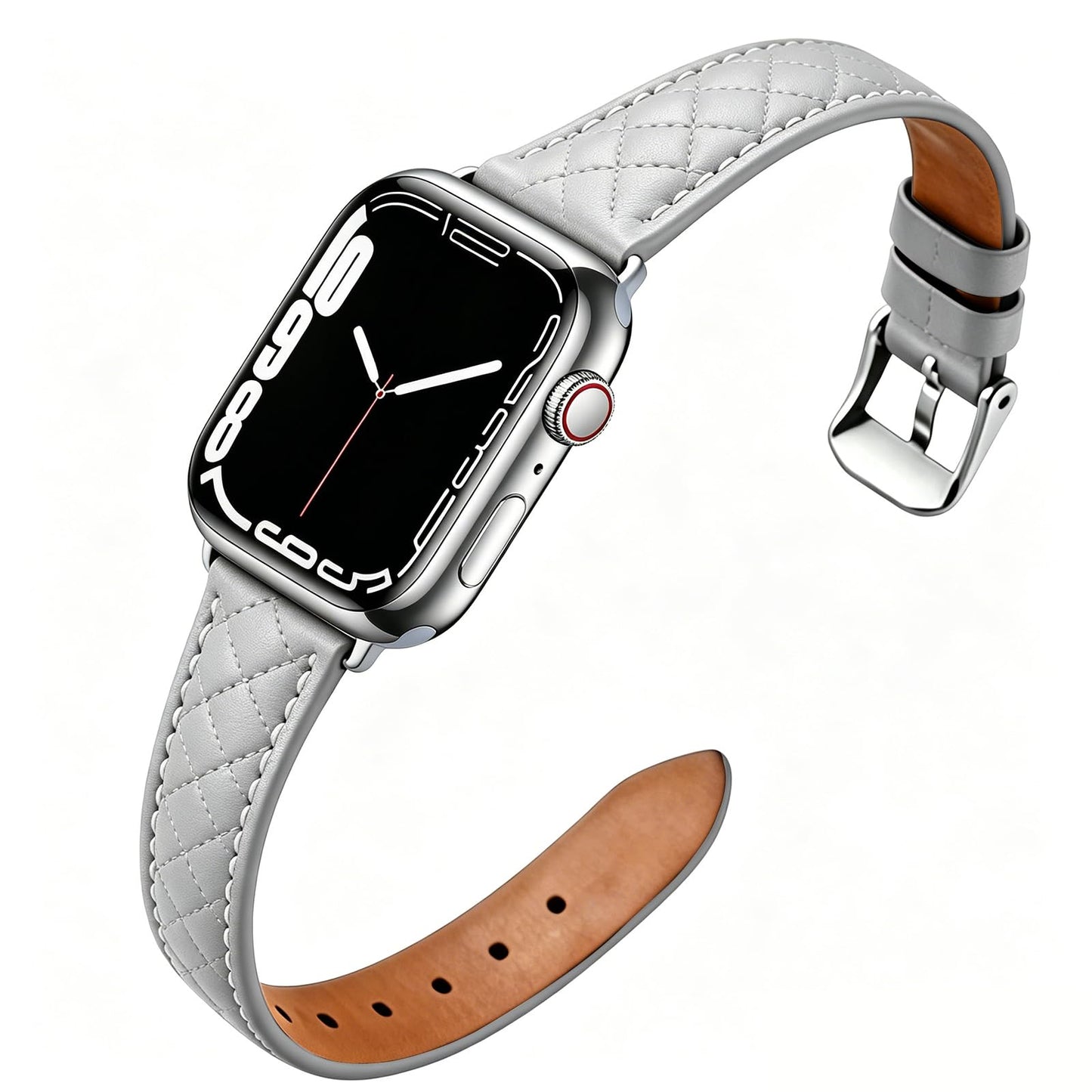 Women Genuine Lether Watch Band for Apple Watch, Dressy Soft Leather Watch Strap for Small Wrist, Compatible with Apple Watch Series 11 10 9 8 7 6 SE Ultra 3 2 1 38mm 40mm 41mm 42mm 44mm 45mm 46mm 49mm