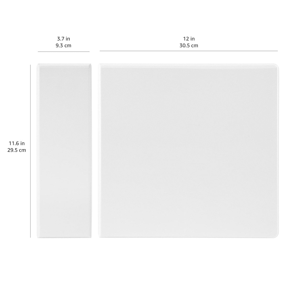 Amazon Basics 3 Ring Binders, 3 Inch, 2 Pack, D-Ring Organizer for School, Home Office, White