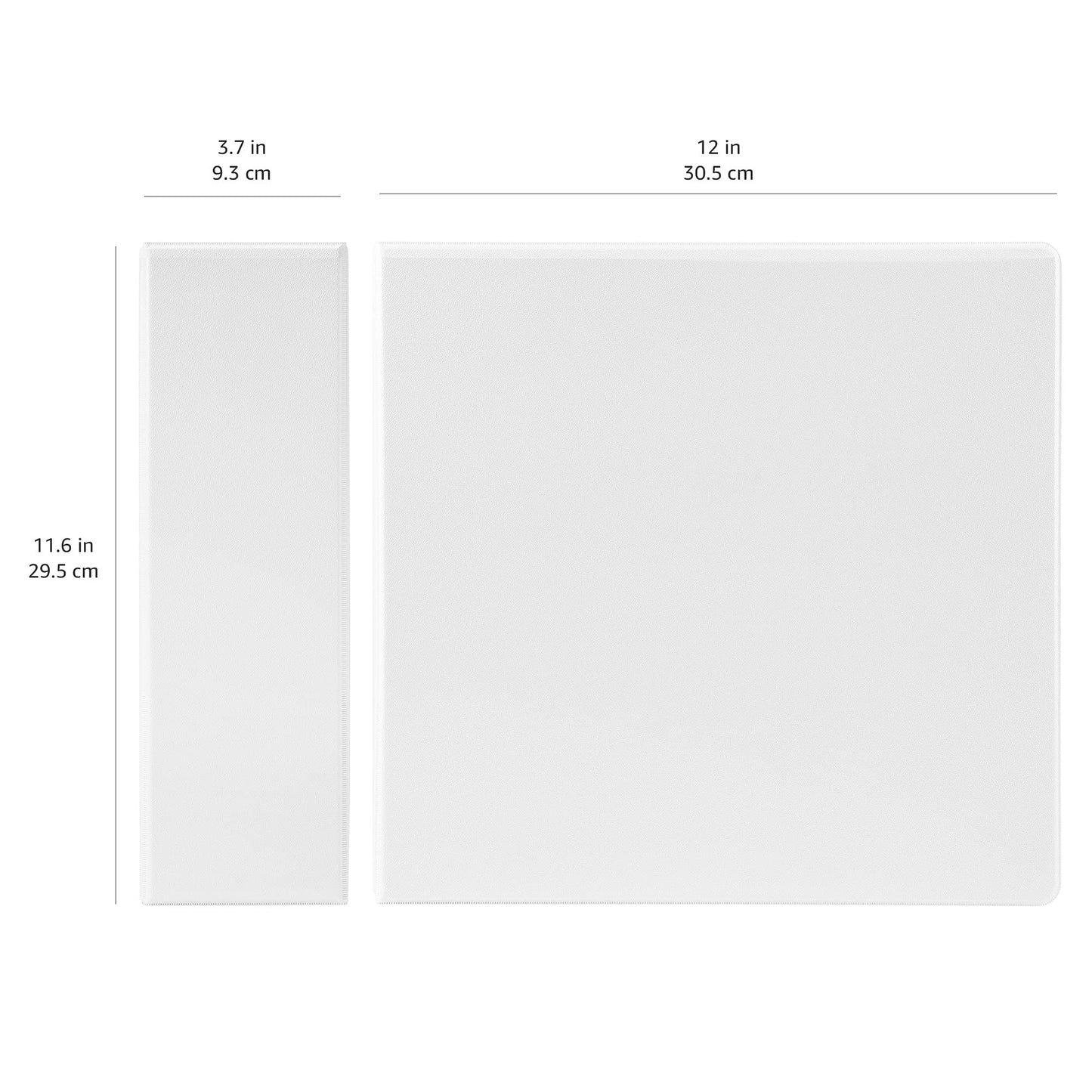 Amazon Basics 3 Ring Binders, 3 Inch D-Ring Organizer for School, Home Office, Paper Storage, White, 2 Pack