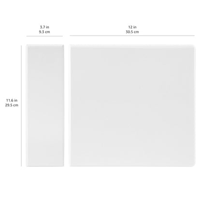 Amazon Basics 3 Ring Binders, 3 Inch D-Ring Organizer for School, Home Office, Paper Storage, White, 2 Pack