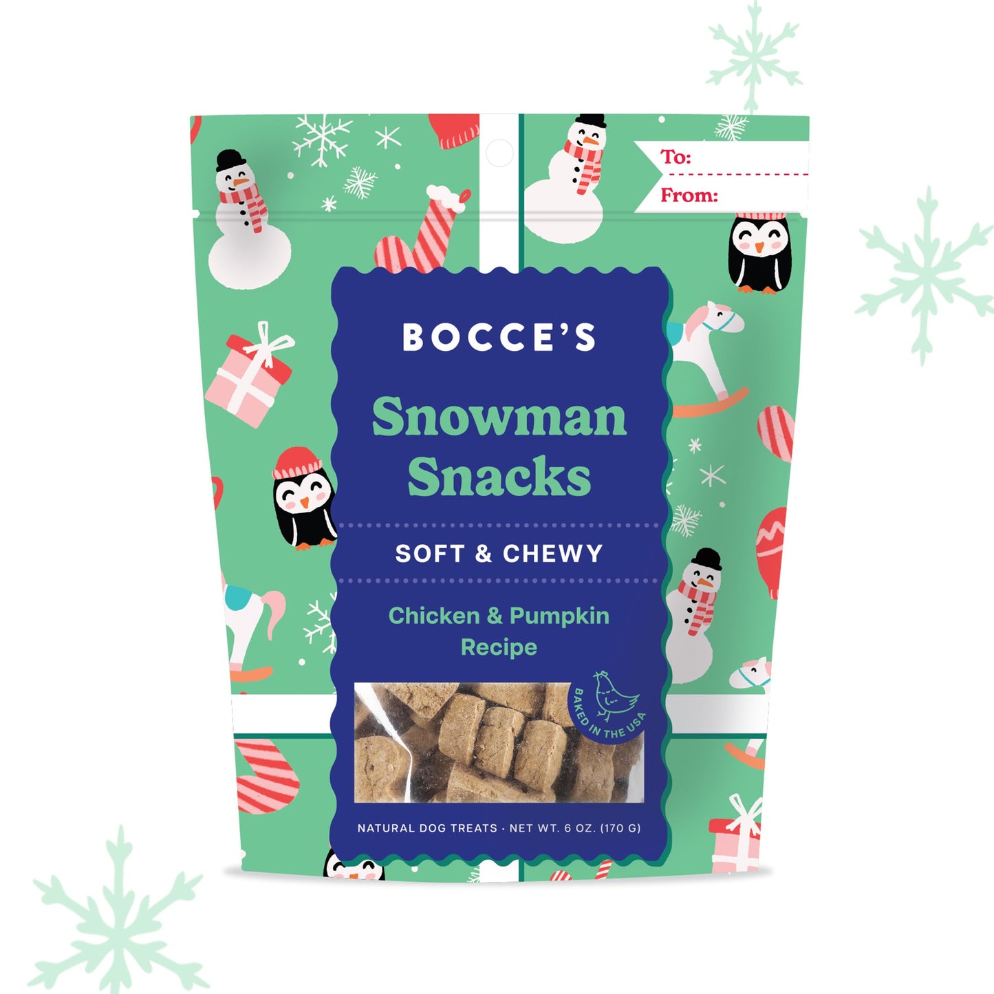 Bocce’s Bakery Holiday Soft & Chewy Bundle Dog Treats, All-Natural Wheat-Free Christmas Dog Treats, 6 oz (Pack of 3)