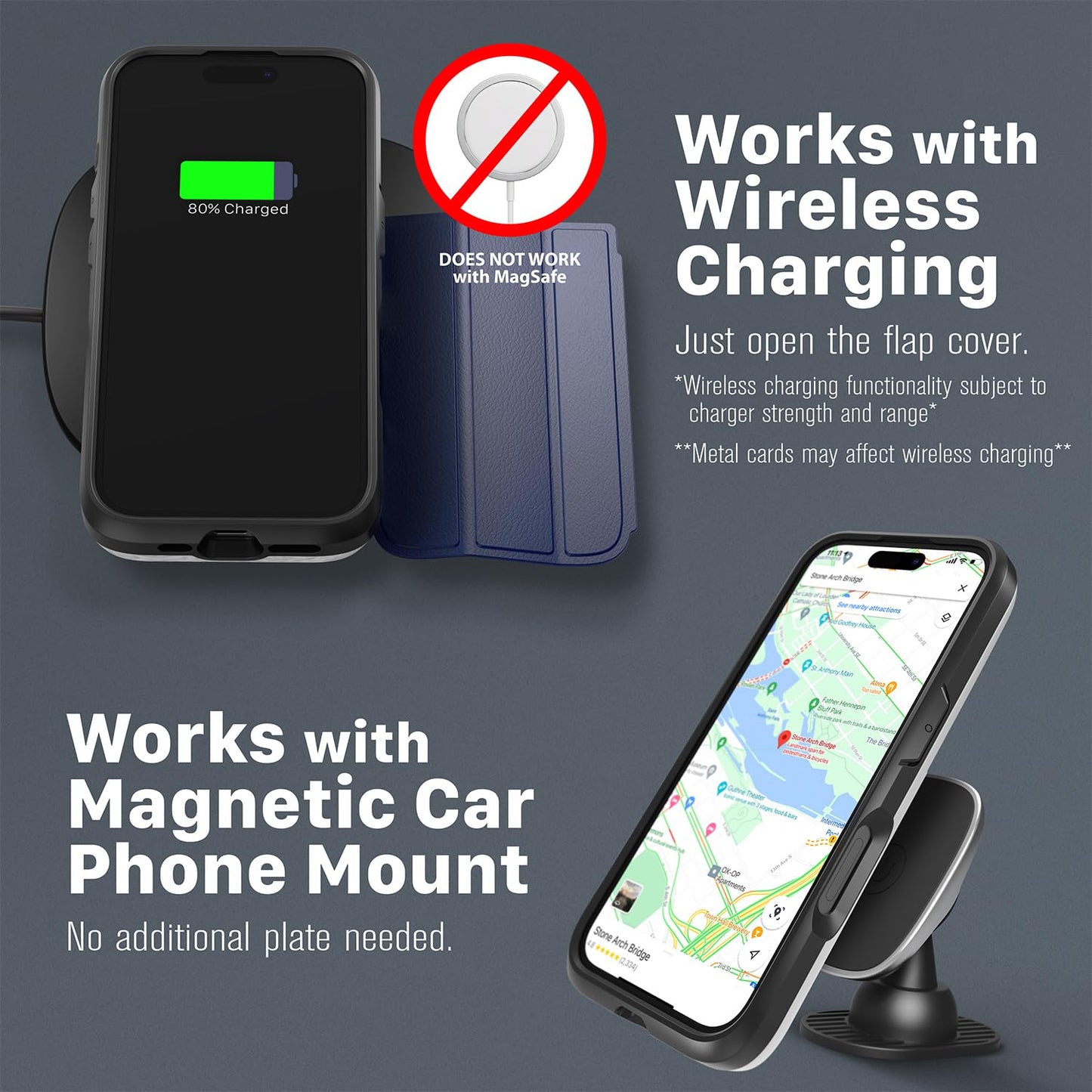 VENA vCommute for iPhone 17 Pro Max Wallet Case, [Military Grade Drop Protection] Flip Leather Cover Slot Card Holder with Kickstand - Blue