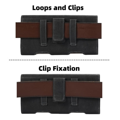 Bourisen Phone Holster Phone Pouch Phone Case Belt Clip Belt Loops Faux Leather for Man for Samsung S25 S24 S23 S22 S21 Ultra/LG/Moto (Black&Yellow, XL(7.0’’x3.5’’x0.9’’))