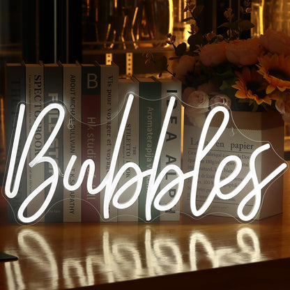 Bubbles Neon Signs for Wall Decor,LED Sign for Home Bedroom Decor,Neon Lights Signs for Wedding,Party,Happy Birthday,Christmas Yes To Champagne Wall LED Neon Signs Aesthetic Room Decor(17.3x8.3 inch)