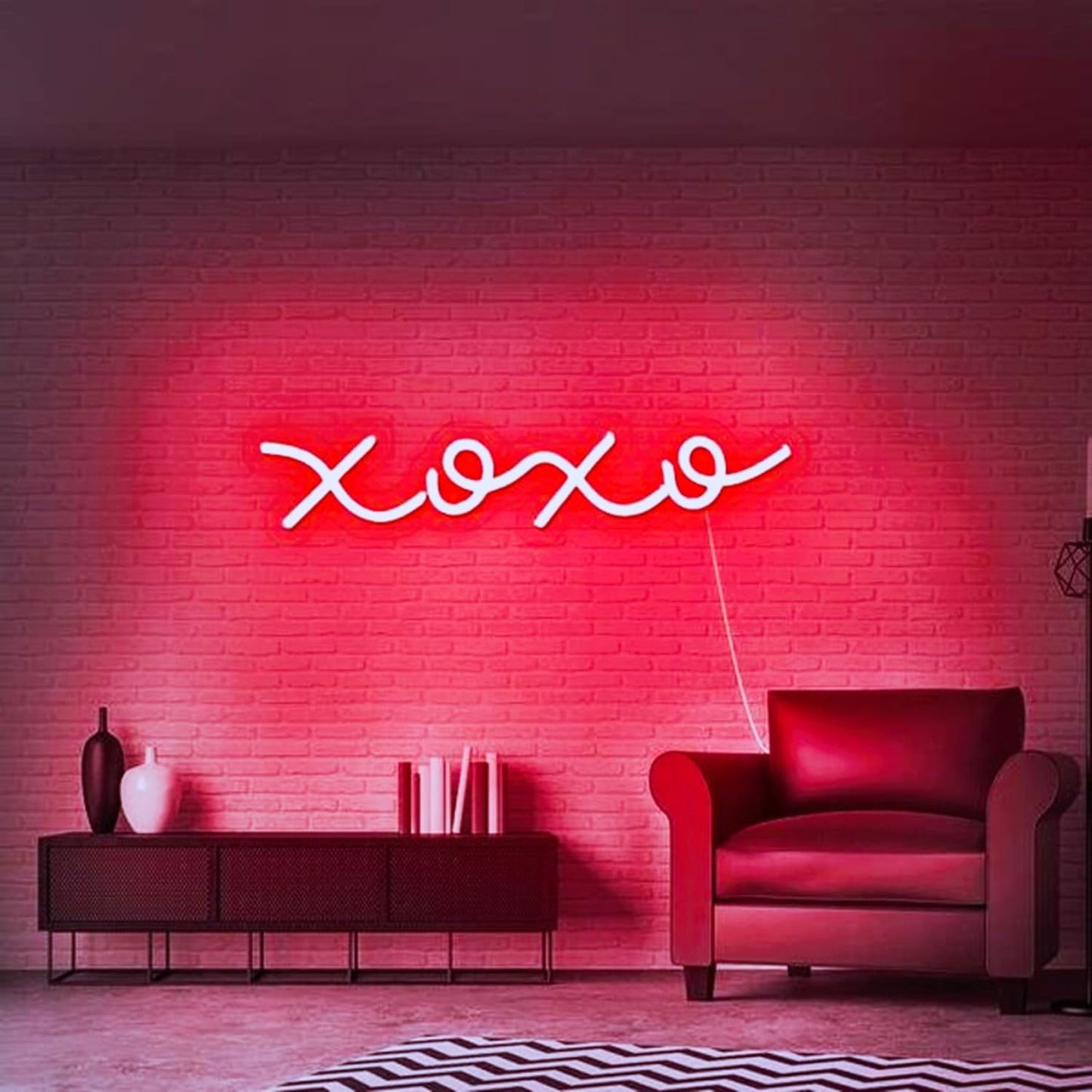 Neon Sign Lights XOXO, Modern Wedding Décor Signs,XOXO Neon Light with Dimmable Switch and Hanging Chain for Bedroom Dorm Hotel Pub Bar Wedding Party Decor,Valentine's Gifts for Her,11.4x4.3In