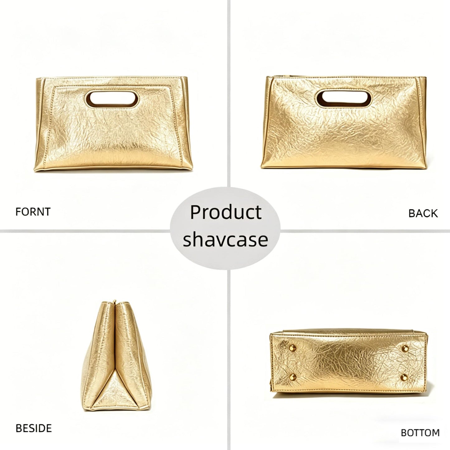 ELKINORA Clutch Purses for Women Formal,Evening Clutch Shoulder Handbag Glossy PU Leather Envelope Clutch,for Wedding Party