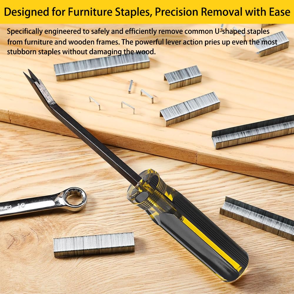 2PCS Staple Remover,Heavy Duty Upholstery Staple removers Puller Removal Tool for Hardwood, Furniture,Construction,Carpet Padding & Window Frames