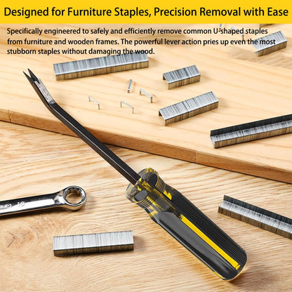 2PCS Staple Remover,Heavy Duty Upholstery Staple removers Puller Removal Tool for Hardwood, Furniture,Construction,Carpet Padding & Window Frames