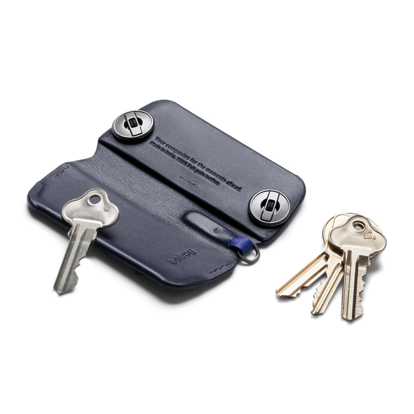 Bellroy Key Cover Plus – Third Edition (Leather Key Holder, Holds 4 – 8 Keys) - Navy