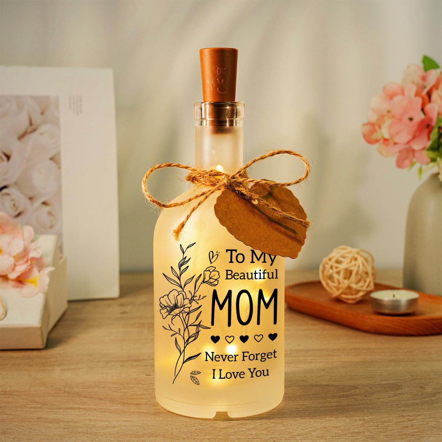 Vetbuosa Gifts for Mom Mothers Day - LED Bottle Decorative Light Mommy Birthday Gifts, Mothers Day Presents for Mom