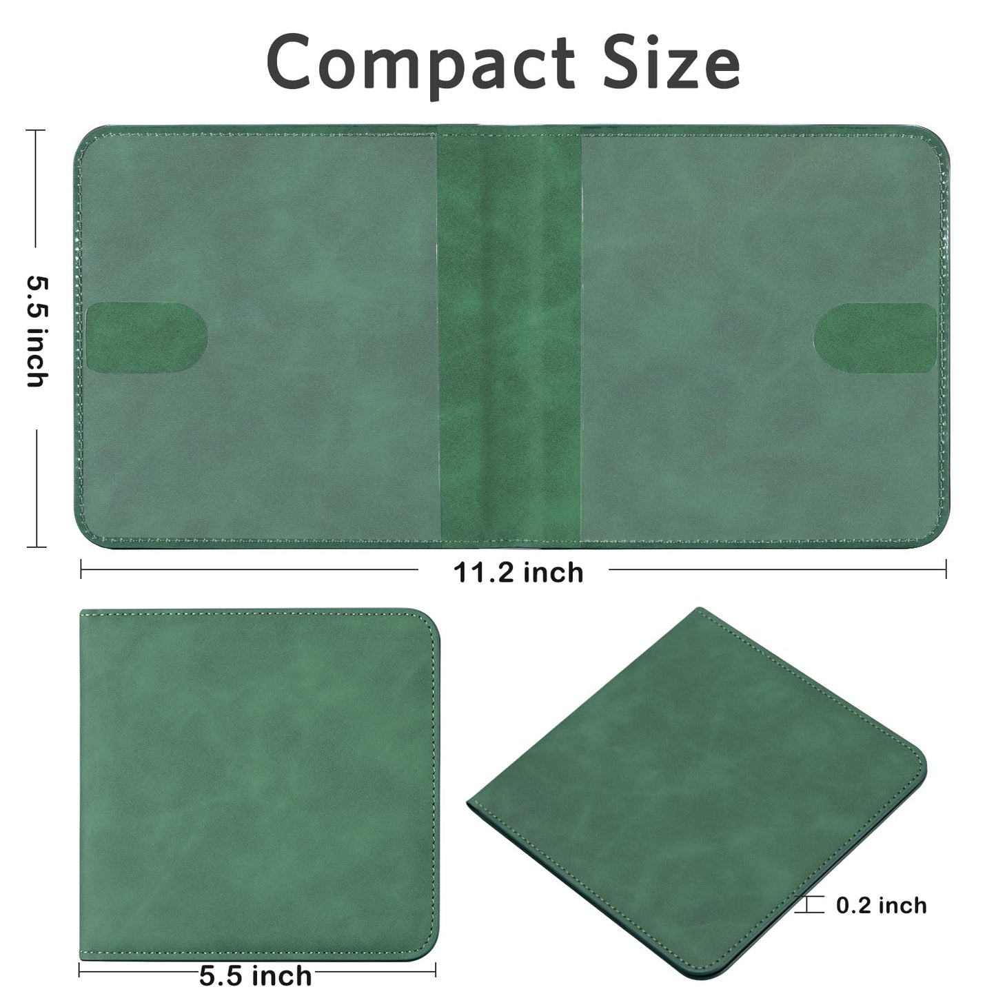 CoBak Car Registration and Insurance Holder - Small and Lightweight Vehicle Glove Box Car Organizer, Auto Truck Comparment Accessories Case for Essential Document, Driver License (Emerald)