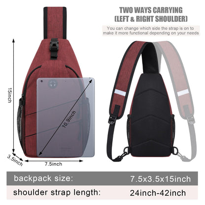 Crossbody Bags for Women Men Trendy Sling Bag Bakpack Casual Chest Bag with Convertible Shoulder Strap