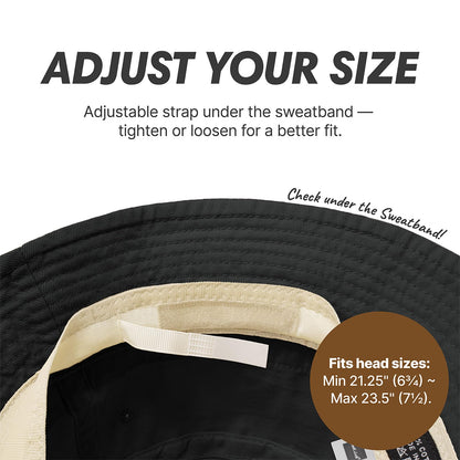 Hot Summer Bucket Hat - Trendy Cotton Sun Hat for Beach, Golf, Fishing - Fun Outdoor Vacation Boonie for Men and Women (Black)