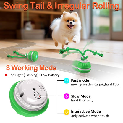 Salodal Interactive Dog Toys Rolling Ball for Puppy/Small Dogs,Peppy Pet Ball for Dogs,Motion Activate,Automatic Moving Dog Toy,USB Rechargeable