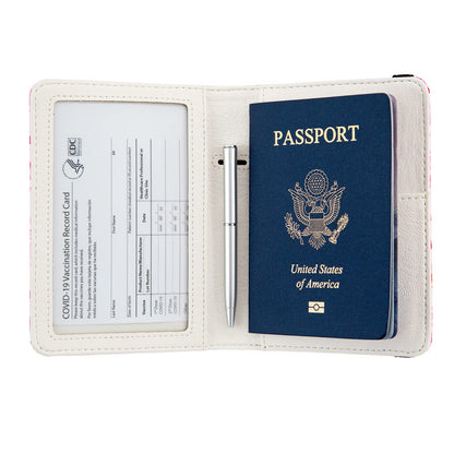 Passport and Vaccine Card Holder Combo Passport Holder with Vaccine Card Slot Wallet Credit Card Protector with RFID Blocking Women Men (Gaming Enthusiast)
