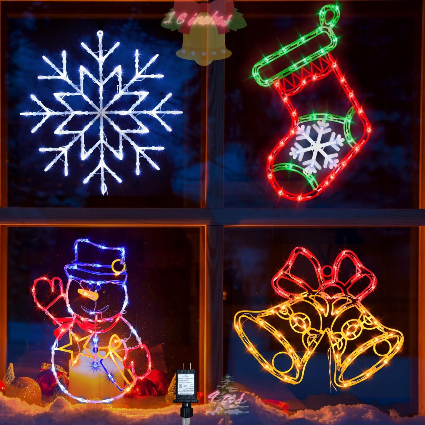 Pytopkto 16" Christmas Window Silhouette Lights Decorations