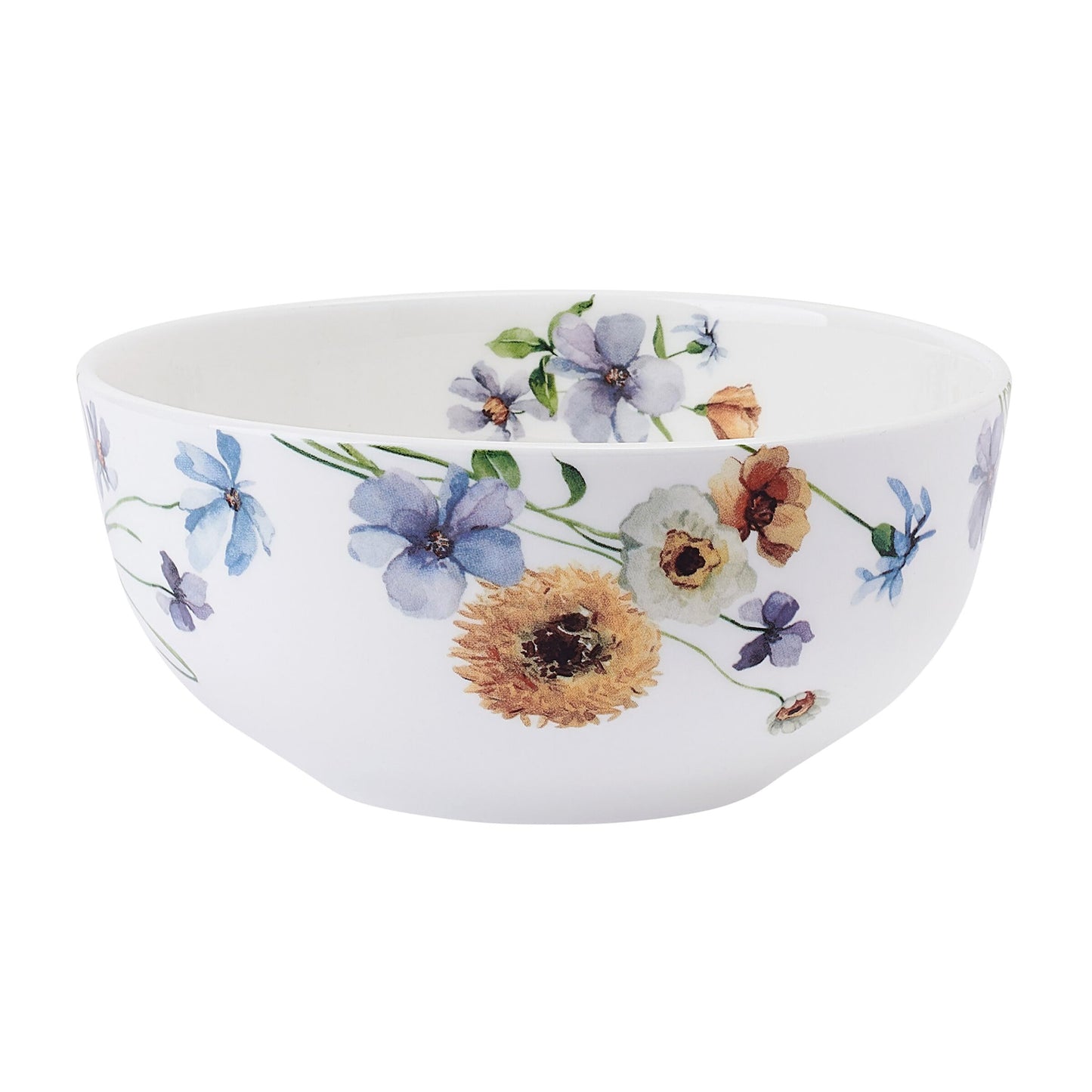 Mikasa Audrina Water Color Flowers Bone China Lightweight Chip Resistant 12 Piece Dinnerware Set, Service for 4, White
