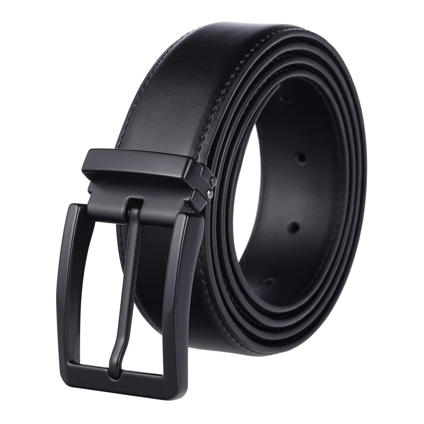 Weifert Men's Dress Belt Black Leather Belts for Jeans (28-30, Black2)