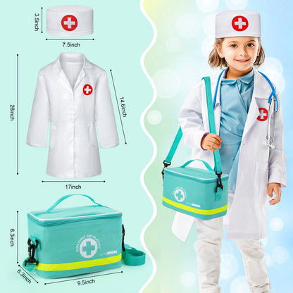 Sundaymot Doctor Kit for Kids, 34 Pcs Pretend Playset for Toddlers, Doctor kit for Toddlers 3-5, with Medical Bag, Stethoscope and Other Accessories, for Boys and Girls Fun Role Playing Game