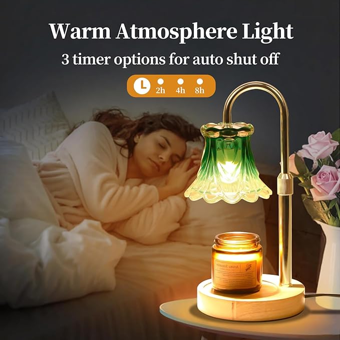 GEEZO Fragrance Candle Warmer Lamp，Electric Candle Warmer with Timer & Dimmer，Mom Christmas Birthday Gifts for Women, House Warming Gifts New Home Bedroom Decor